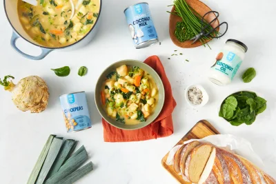 Creamy Chickpea, Celeriac and Gnocchi Soup - Bin Inn Wholefoods Market